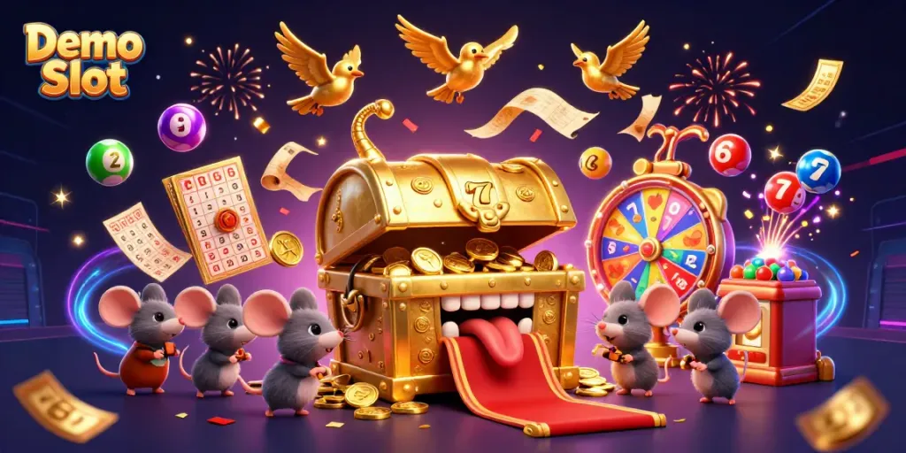 Engage with demo slot experiences featuring golden treasures and vibrant game elements.