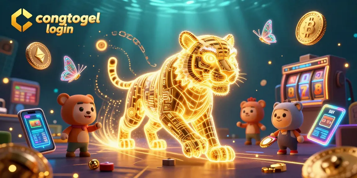Engage with congtogel login as the golden tiger roams a digital casino packed with cryptocurrencies and slot elements.
