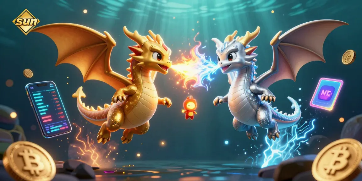 Experience the thrill of sun-themed casino gaming with vibrant dragons and crypto elements.