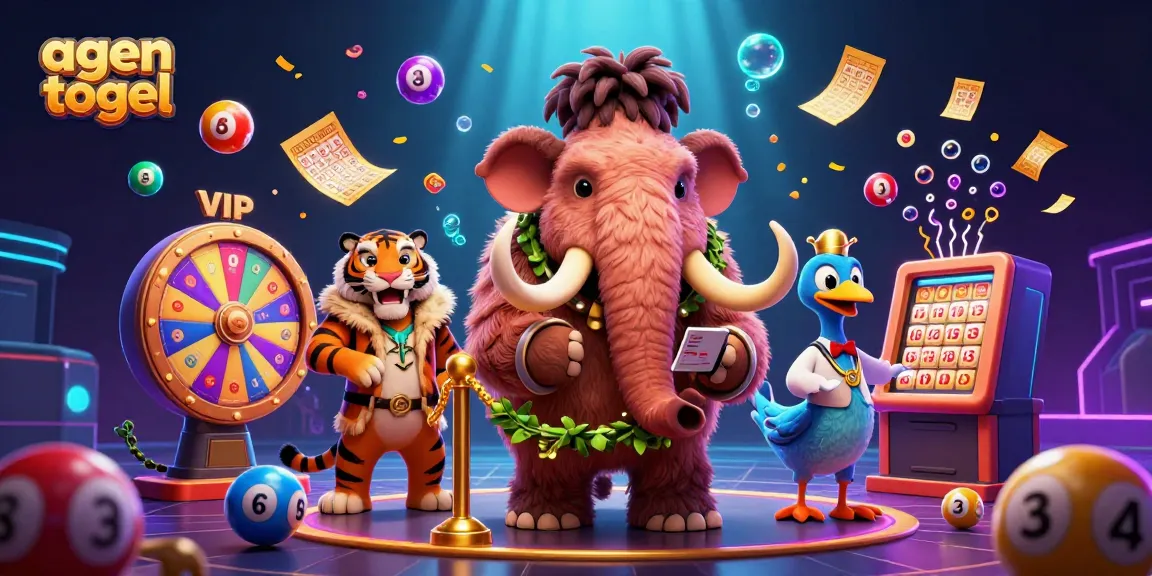 Engage with agen togel like never before in this vibrant 3D illustration featuring dynamic lottery elements and charismatic characters.
