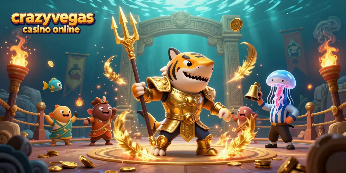 Engage in the thrilling world of crazyvegas casino online with an underwater gladiator arena showcasing unique game elements.
