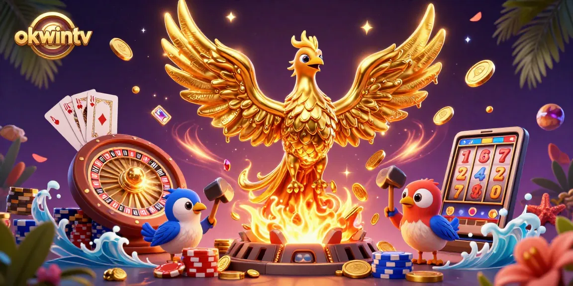 Experience thrilling gameplay at okwintv with the dazzling phoenix and gold coins in action.