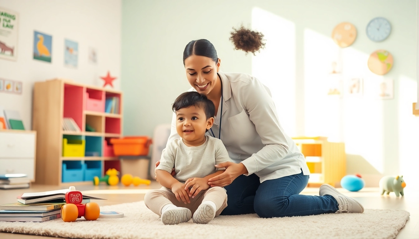 What is ABA therapy explained visually through a caring interaction between a therapist and a child.
