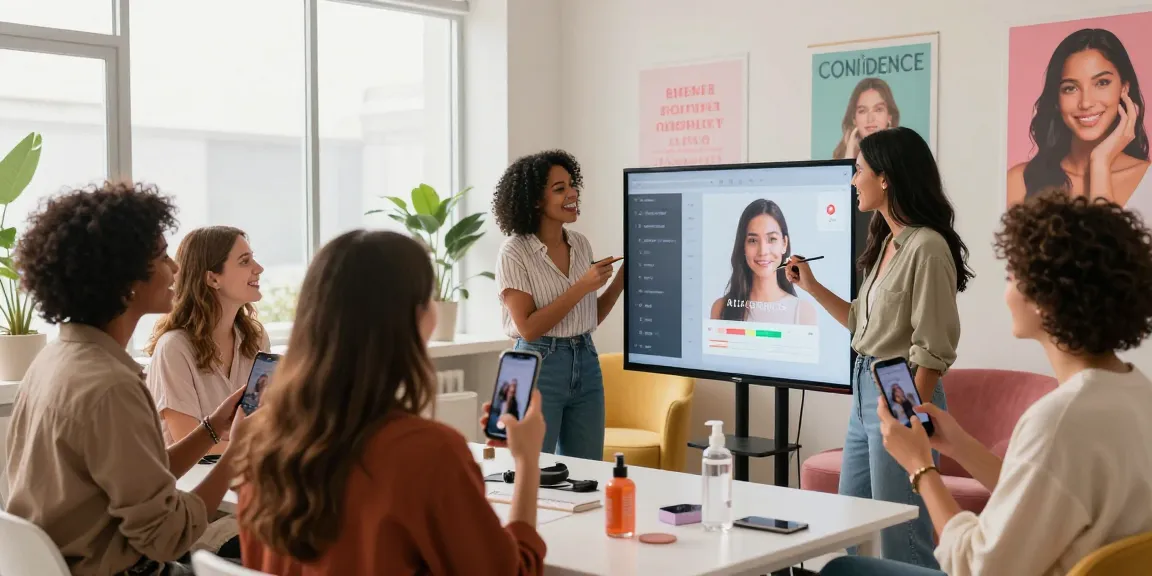 Interactive test of attractiveness in a bright studio with diverse participants discussing results.