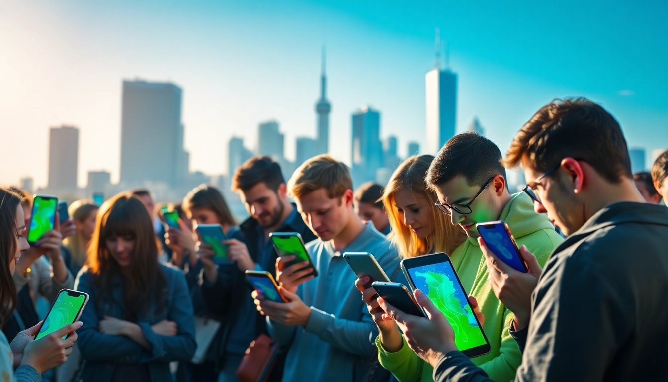 Showcasing trending apps in usa on smartphones, highlighting user interaction and modern technology.