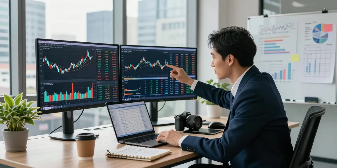 NAGA2000: Professional analyzing financial data in modern office.